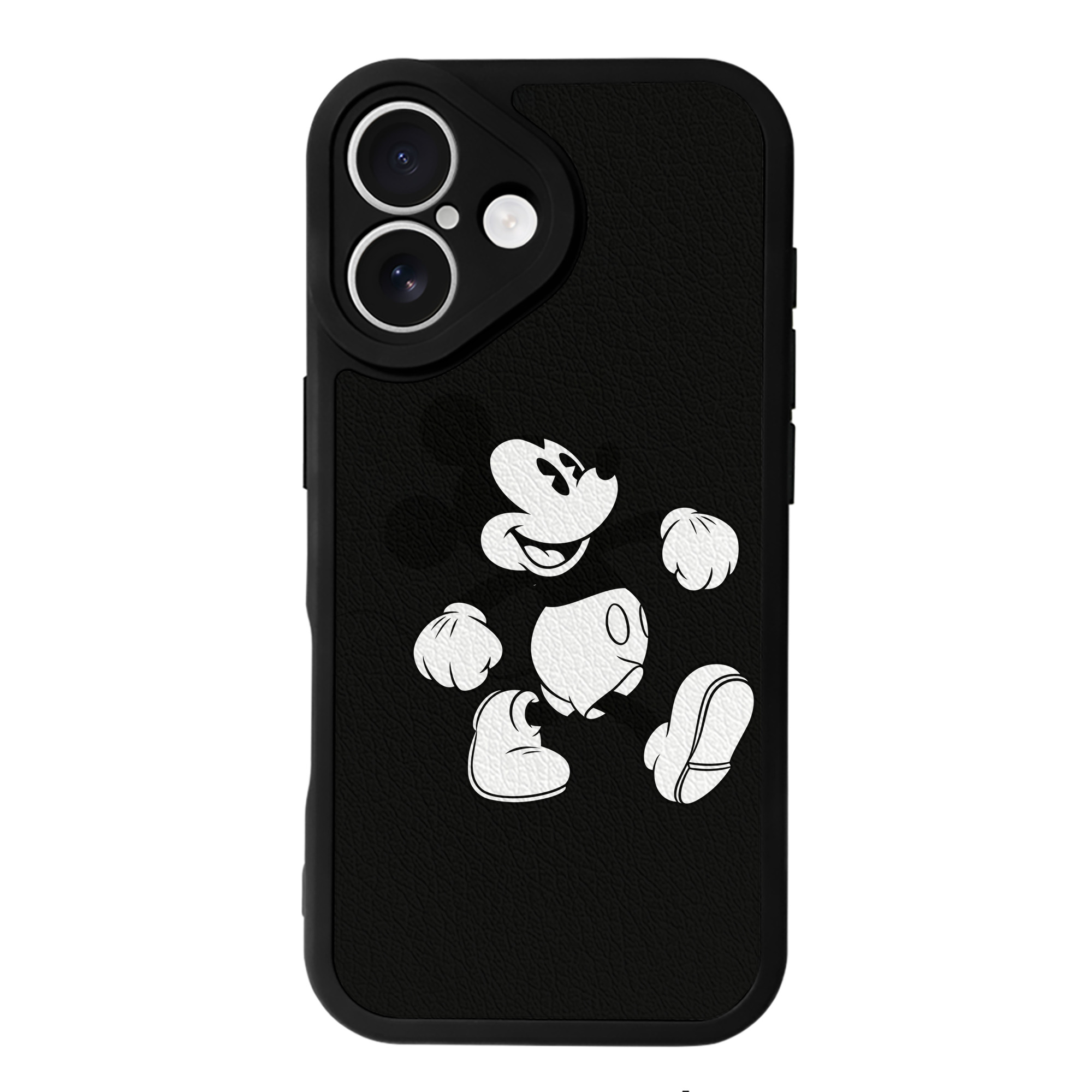 （画像用） ミッキーマウス Mickey Mouse 【iPhone 16シリーズ対応】シリコンスマホケース（レザー調） 材質：シリコン